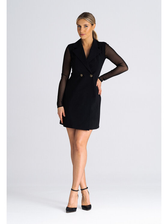 FIGL FIGL Sukienka SUKIENKA M937 Czarny Regular Fit