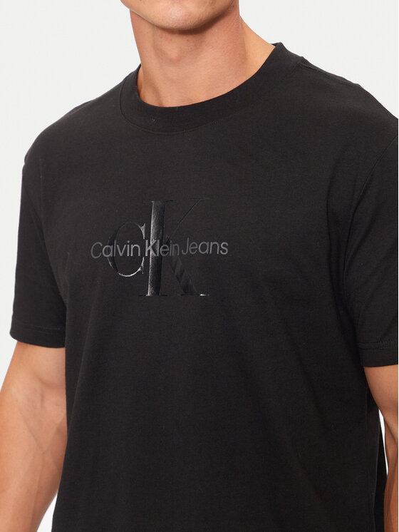 Calvin Klein Jeans Calvin Klein Jeans Tricou Shiny Monologo J30J327109 Negru Regular Fit
