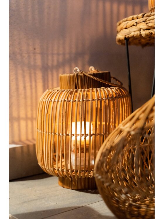 MIAhome MIAhome Lampion rattanowy ROSTEMMA Brązowy