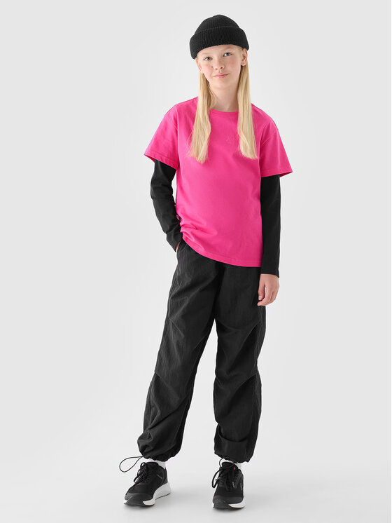4F 4F T-Shirt 4FJRAW24TTSHF2313-55S Różowy Regular Fit