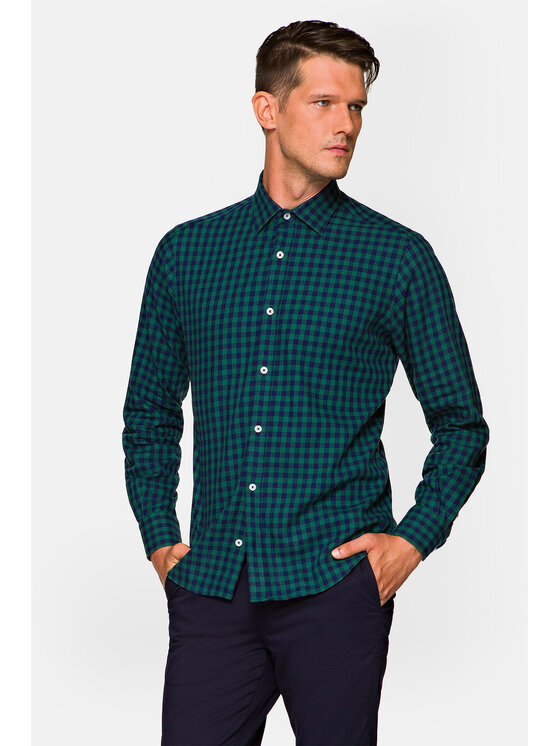 Lancerto Lancerto Koszula Taylor Zielony Slim Fit