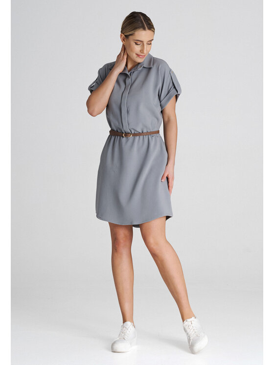 FIGL FIGL Φόρεμα καθημερινό M1001 Γκρι Regular Fit