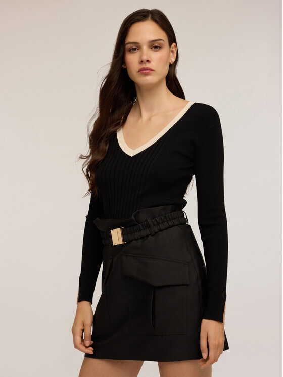 Motivi Motivi Cardigan M358W003441N0Z3 Nero Slim Fit