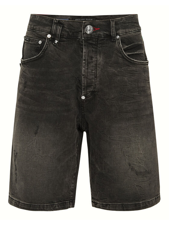 PHILIPP PLEIN PHILIPP PLEIN Džínsové šortky 24335 Sivá Loose Fit
