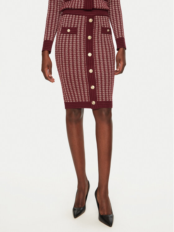 Fracomina Fracomina Gonna a matita FS24WG4004K536F8 Bordeaux Slim Fit