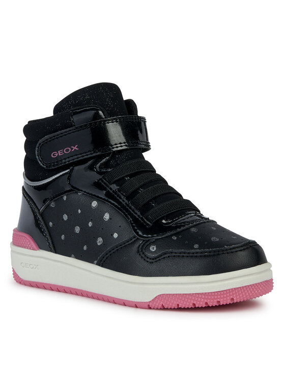 Geox Mädchen Sneaker 'J Washiba Girl' - Mid-Cut Design Mit Perlmutt-Optik & Klettverschluss