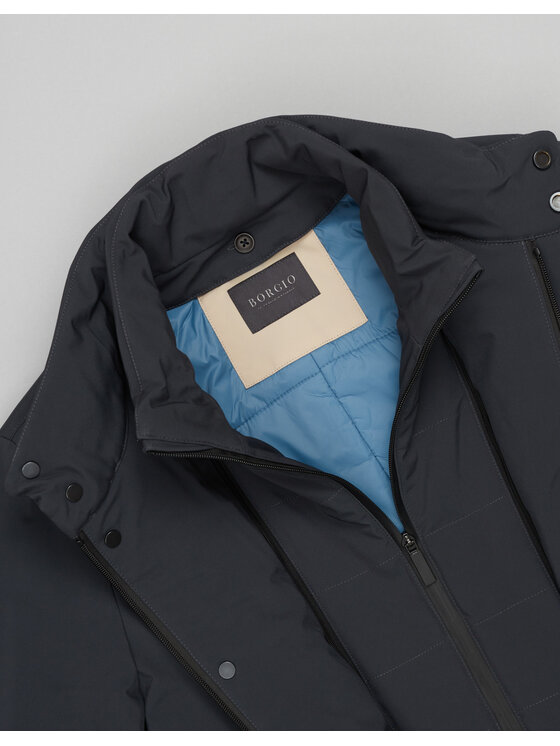 Borgio Borgio Płaszcz nizza Granatowy Slim Fit