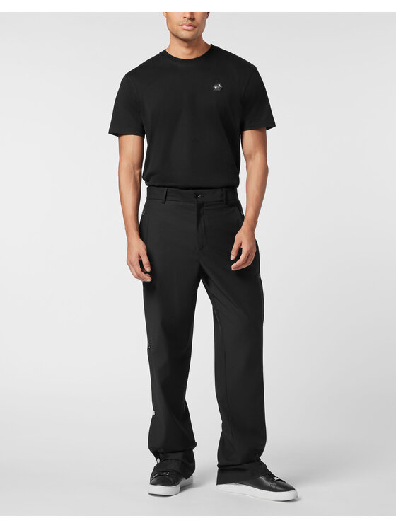 PHILIPP PLEIN PHILIPP PLEIN Spodnie materiałowe 26131 Czarny Wide Fit