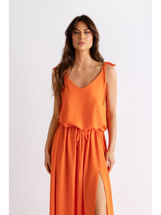 STONE SKIRTS STONE SKIRTS Sukienka letnia Luisa Pomarańczowy Regular Fit