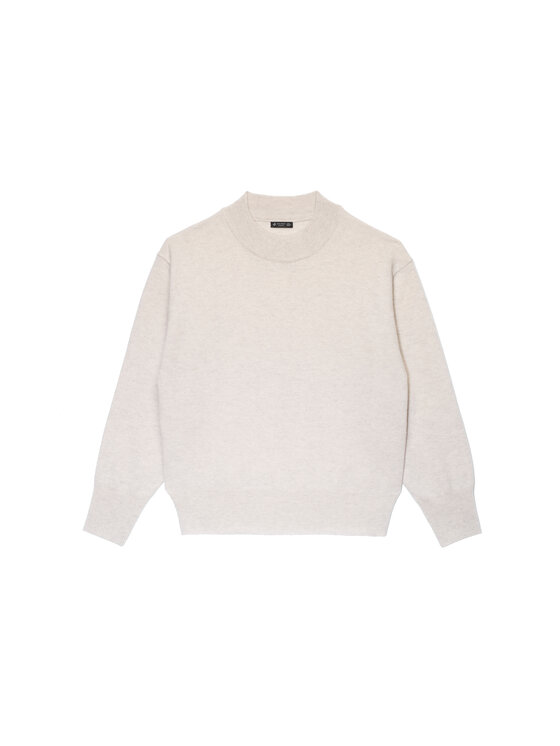 BSides Bsides Sweter MERINO Beżowy Regular Fit