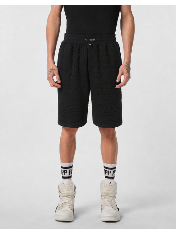 PHILIPP PLEIN PHILIPP PLEIN Sportovní kraťasy 31041 Černá Jogger Fit