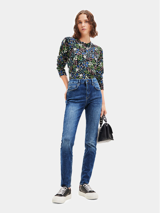 Desigual Desigual Blugi 23WWDD90 Albastru Skinny Fit