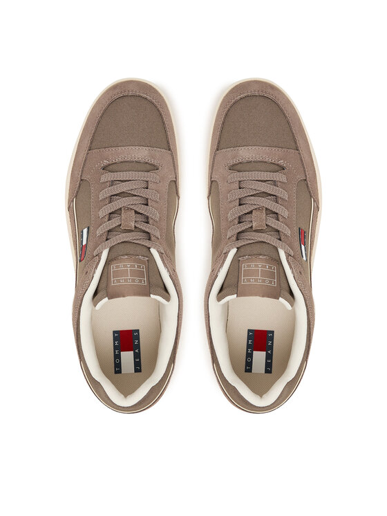Tommy Jeans Tommy Jeans Сникърси Canvas Leather Cupsole Trainers EM0EM01680 Кафяв