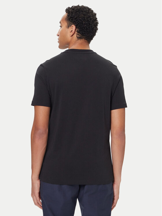 Tommy Hilfiger Tommy Hilfiger Tricou Linear Flag MW0MW41338 Negru Regular Fit