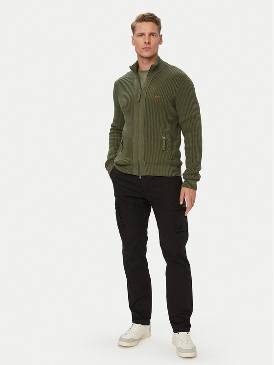 Aeronautica Militare Aeronautica Militare Kardigan 262MA1664UL00409 Khaki Regular Fit