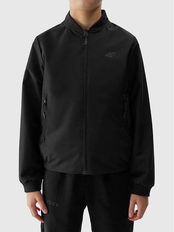 4F 4F Μπουφάν μεταβατικό 4FJWSS24TJACM130-21S Μαύρο Regular Fit