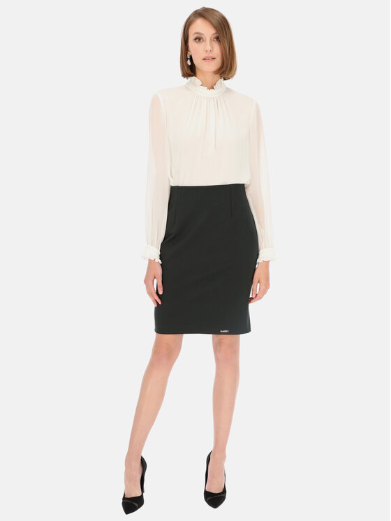 Potis & Verso Potis & Verso Spódnica Mola Zielony Slim Fit