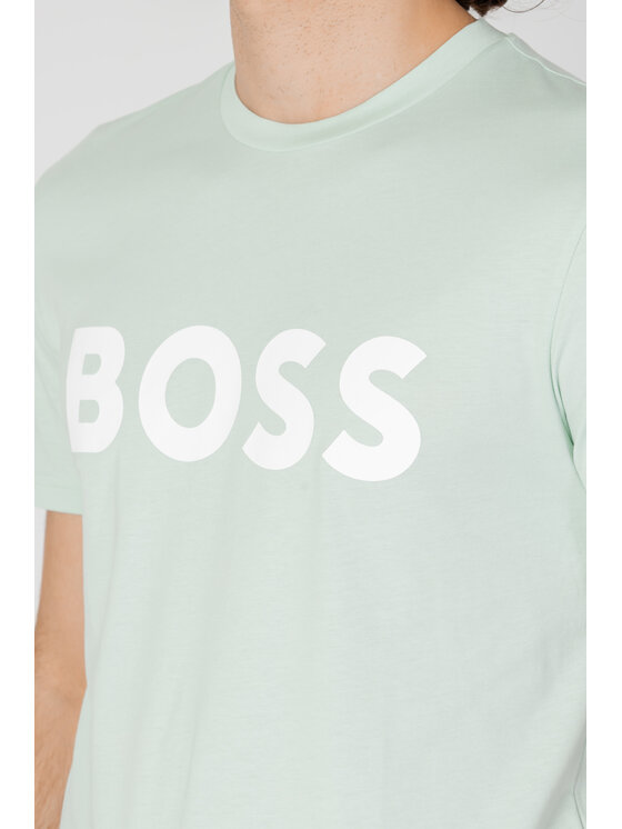 BOSS Boss T-shirt THINKING 1 Turchese Shirt Fit