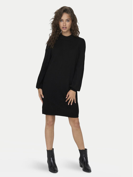 JDY JDY Трикотажна сукня 15238237 Чорний Loose Fit