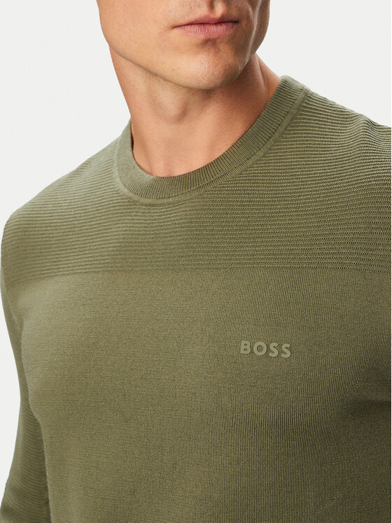 BOSS BOSS Megztinis Momentum-X CN 50547507 Chaki Regular Fit
