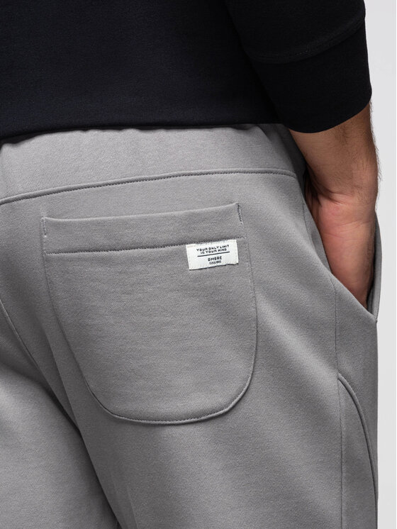 Ombre Ombre Spodnie dresowe OM-PABS-0305 Szary Regular Fit