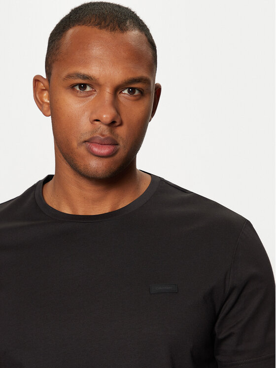 Calvin Klein Calvin Klein T-Shirt Smooth Cotton T-Shirt K10K112229 Czarny Regular Fit