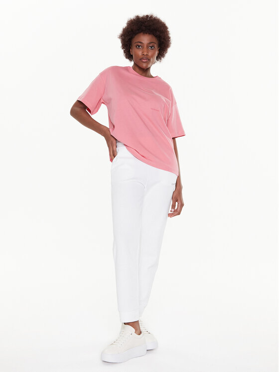 Trussardi Trussardi Póló Greyhound Backprint 56T00559 Rózsaszín Loose Fit