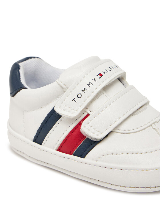 Tommy Hilfiger Tommy Hilfiger Sneakersy Stripe Low Cut Velcro T0B9-33831-1433 Biały