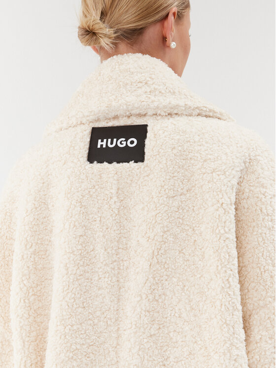 HUGO Hugo Báránybőr kabát Mewona-1 50498147 Ekru Oversize