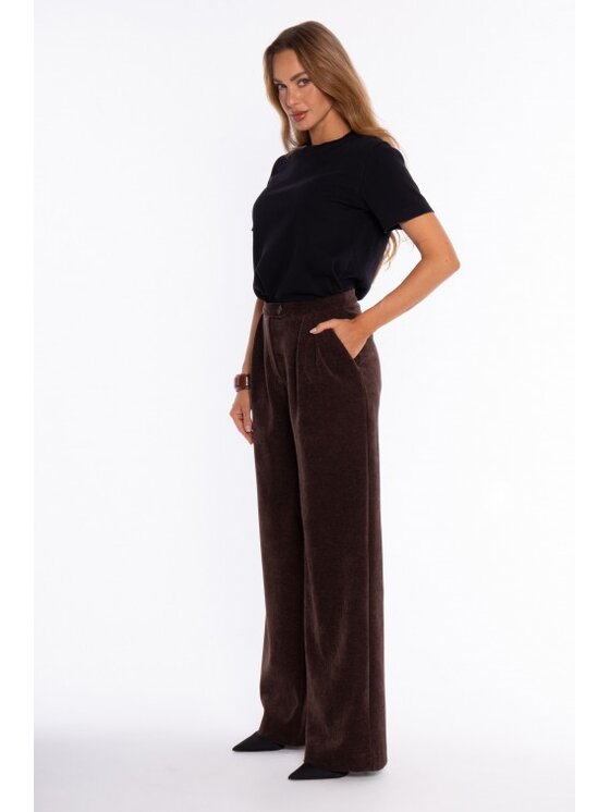 Made of Emotion Made of Emotion Spodnie materiałowe M932 Brązowy Wide Leg