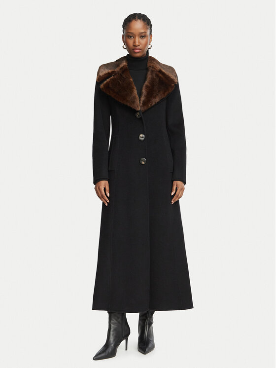 Luisa Spagnoli Luisa Spagnoli Вовняне пальто Scolpito 543487 Чорний Regular Fit