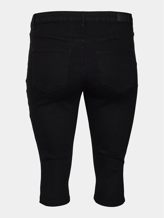 Vero Moda Curve Vero Moda Curve Pantaloni capri Cjune 10303171 Negru Slim Fit
