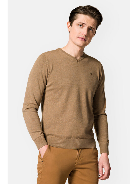 Lancerto Lancerto Sweter Harrison SW073123000004 Beżowy Regular Fit