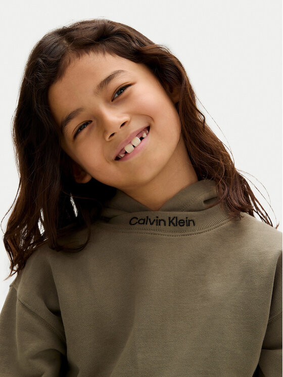 Calvin Klein Jeans Calvin Klein Jeans Felpa Embro Logo IB0IB02525 M Verde Relaxed Fit