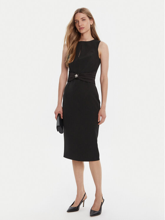 Rinascimento Rinascimento Kokteilinė suknelė CFC0125073003 Juoda Slim Fit