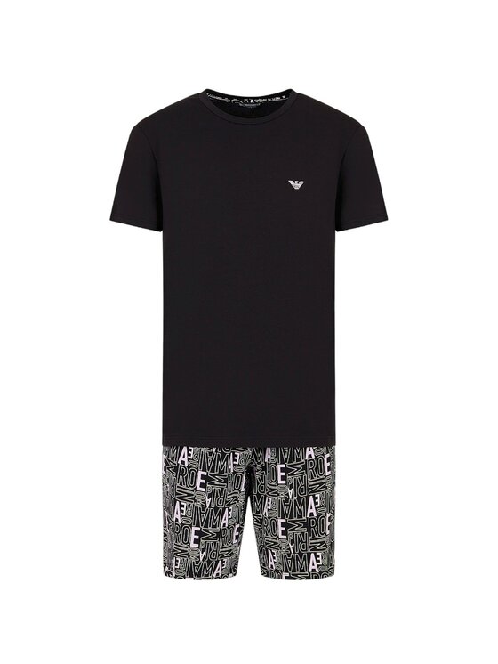 Emporio Armani Emporio Armani Pigiama pj set - Emporio Armani - logo bold all over Nero