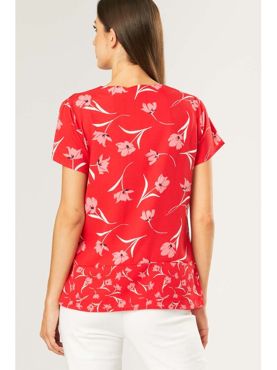 QUIOSQUE QUIOSQUE Blúzka IDRM6145 SHIRT Červená Regular Fit