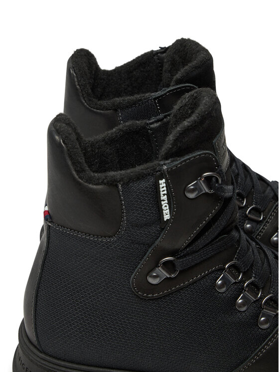Tommy Hilfiger Tommy Hilfiger Kotníková obuv Hilfiger Warm Cordura Mix Boot FM0FM05180 Černá