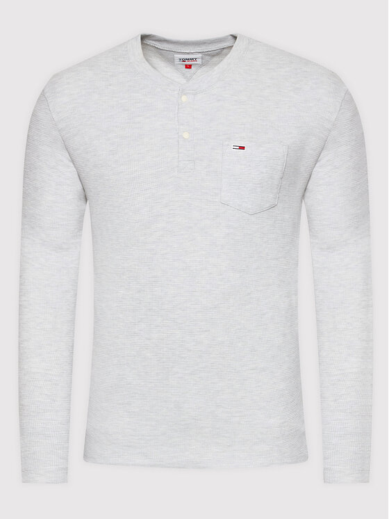 Tommy Jeans Longsleeve Henley DM0DM11438 Grau Regular Fit | Modivo.de