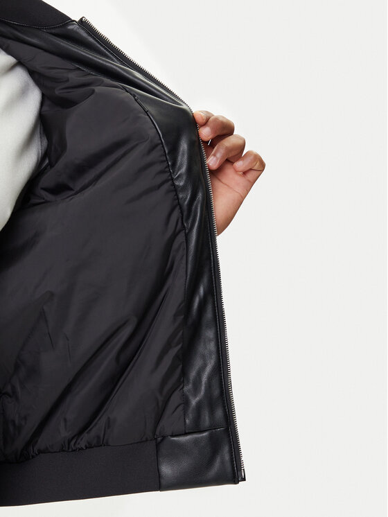 Calvin Klein Jeans Calvin Klein Jeans Μπουφάν από απομίμηση δέρματος LV04RC407G Μαύρο Relaxed Fit