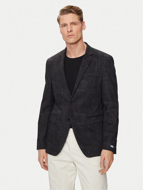 KARL LAGERFELD KARL LAGERFELD Sakko 155205 541007 Schwarz Slim Fit