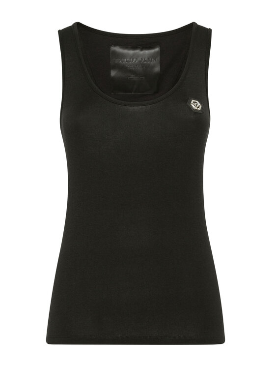 PHILIPP PLEIN PHILIPP PLEIN Tank top 21035 Czarny Skin Tight Fit