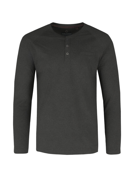 Volcano Volcano Longsleeve L-CHARL Szary Regular Fit