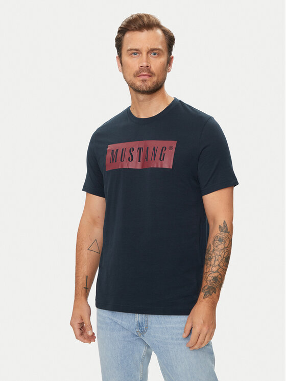 Mustang T-shirt Austin 1014749 Siva Regular Fit