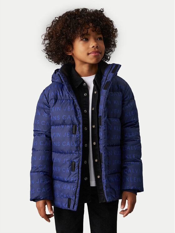 Calvin Klein Jeans Calvin Klein Jeans Giubbotto invernale Logo Aop IB0IB02289 Blu Regular Fit