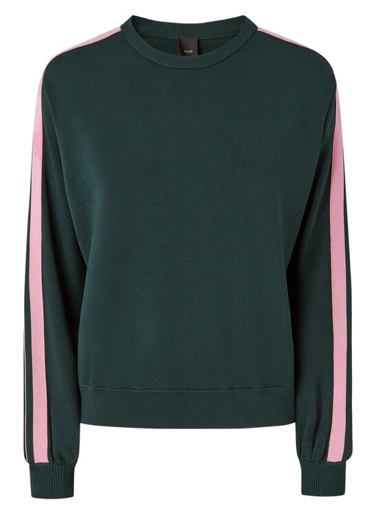 PINKO PINKO Μπλούζα Back emporio maglia piquet effetto felpa tecnico Πράσινο Regular Fit