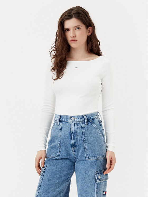 Tommy Jeans Tommy Jeans Palaidinė DW0DW21350 Écru Slim Fit
