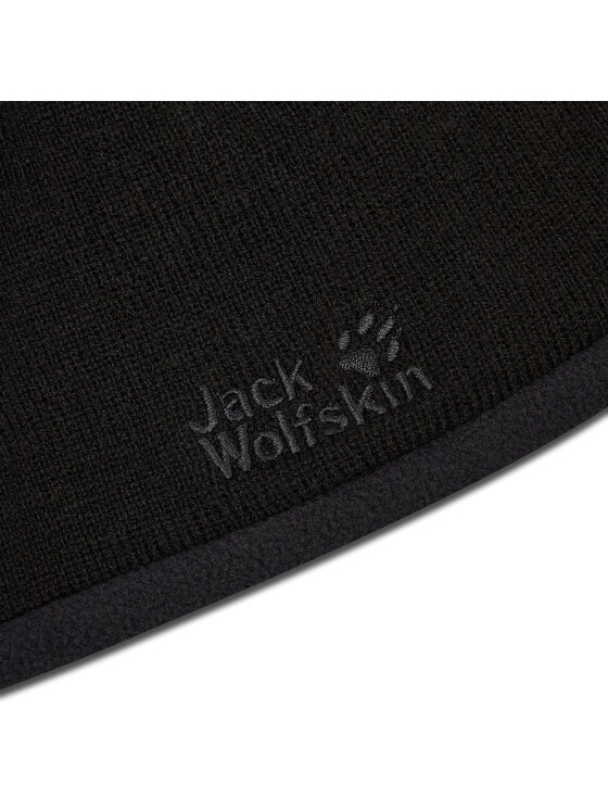 Jack Wolfskin Cap Logo Stormlock Mütze Knit Schwarz 1910371-6000