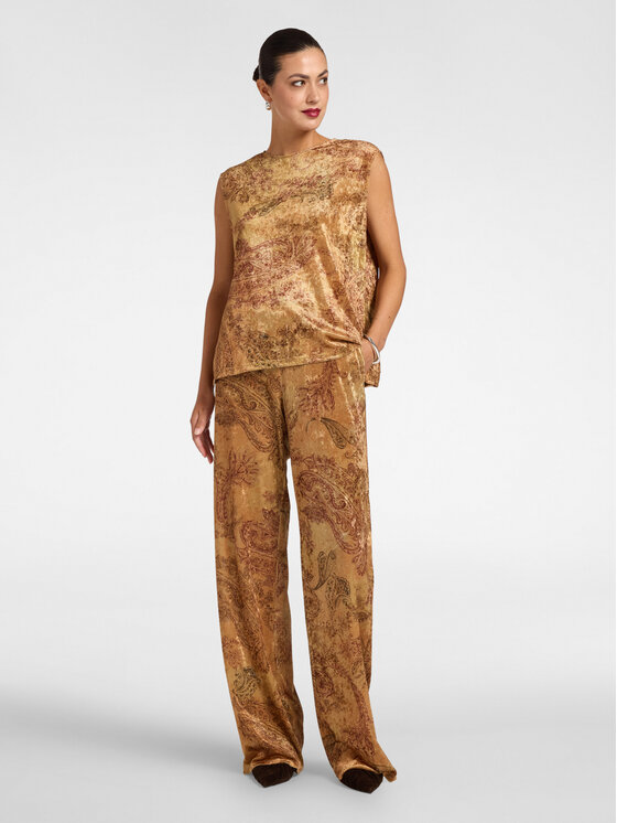 Elena Mirò Elena Mirò Top D005E000029N001 Złoty Regular Fit