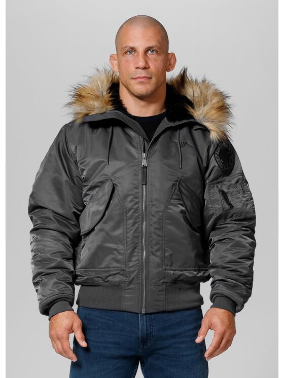 PITBULL PITBULL Kurtka zimowa Harvest Szary Regular Fit